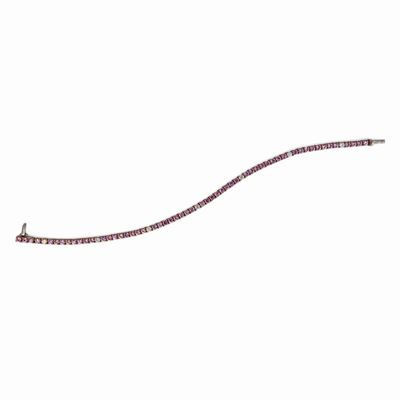Bracciale Tennis in Oro Zaffiri Rosa e Brillanti