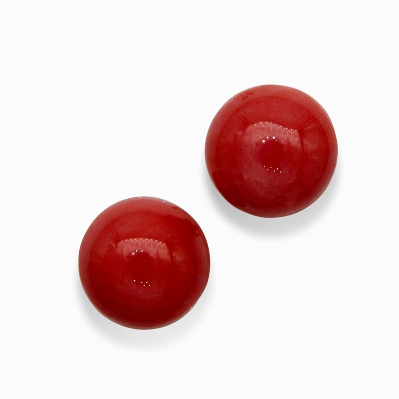 Coppia di Orecchini Oro e Corallo
