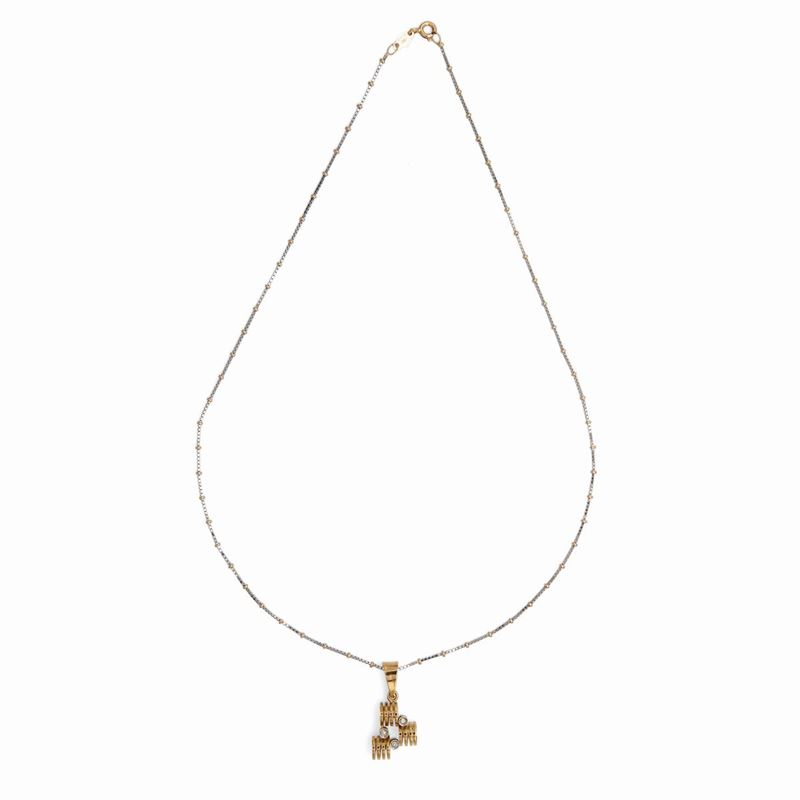 Collana con Pendente in Oro e Brillanti