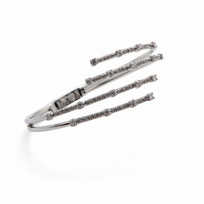 Bracciale Oro Bianco a Contrarie con Brillanti