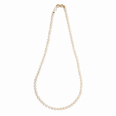 Collana di Perle con Chiusura in Oro e Brillanti