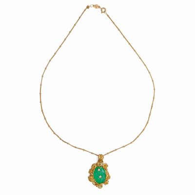 Collana con Pendente in Oro Oro Giallo, Pasta Vitrea e Brillante
