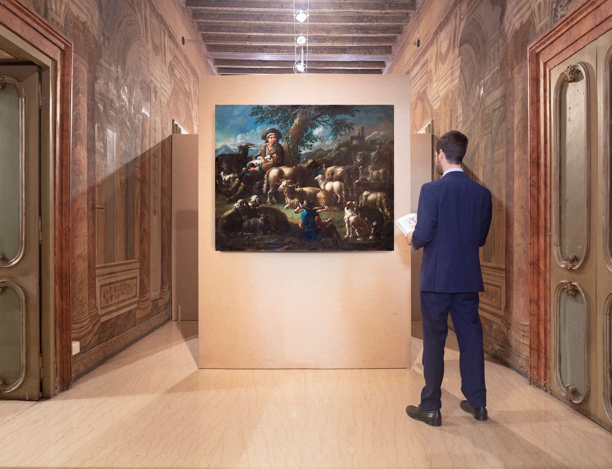 Domenico Brandi - Paesaggio con Giovani Pastori e Animali al Pascolo