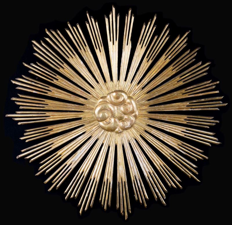 Grande Raggiera in Legno Dorato, XVIII Secolo