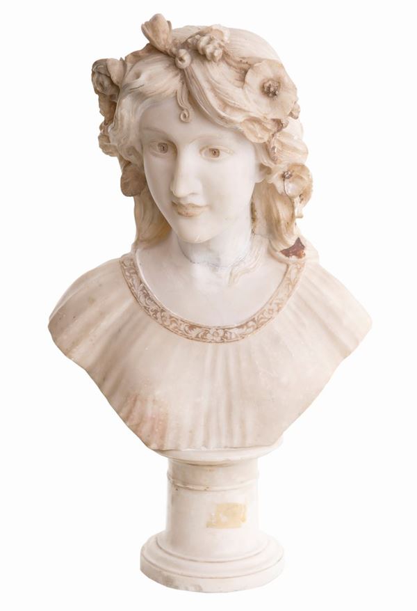 Giovanni Fanfani - Busto di giovane donna in alabastro