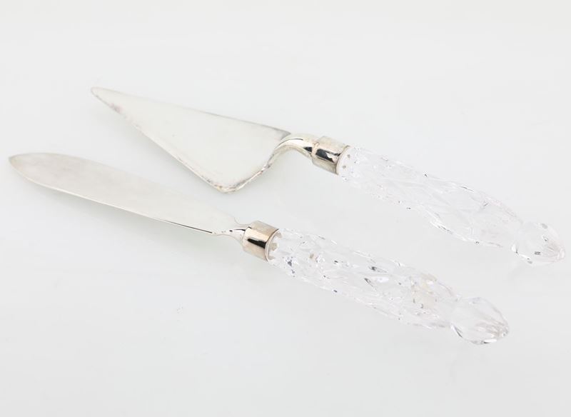 Coltello e Paletta da Dolce in Metallo e Plexiglass