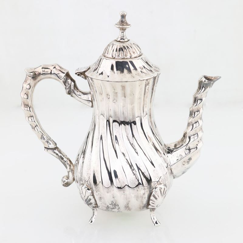 Caffettiera in Metallo Argentato, British Empire Sheffield Collection
