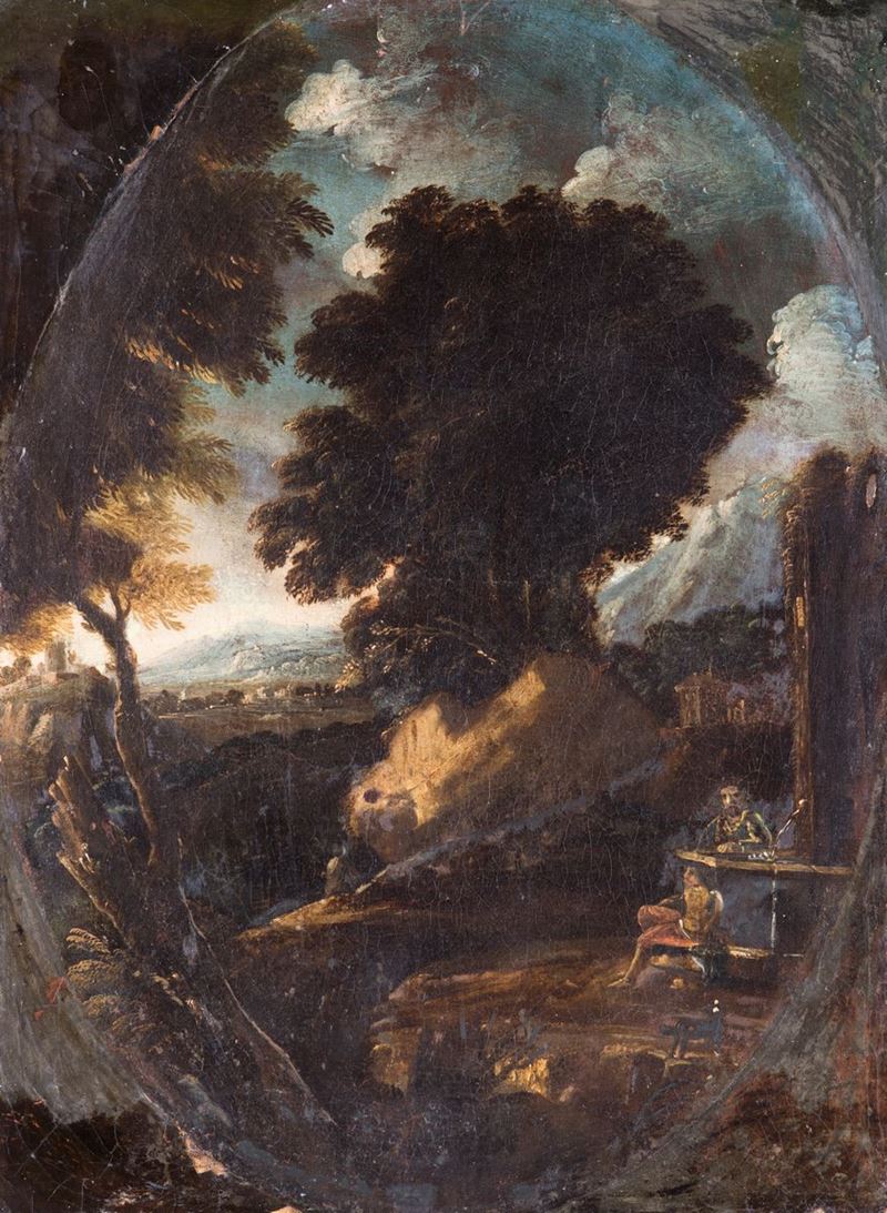 Scuola Romana del XVII Secolo - Scena Bucolica