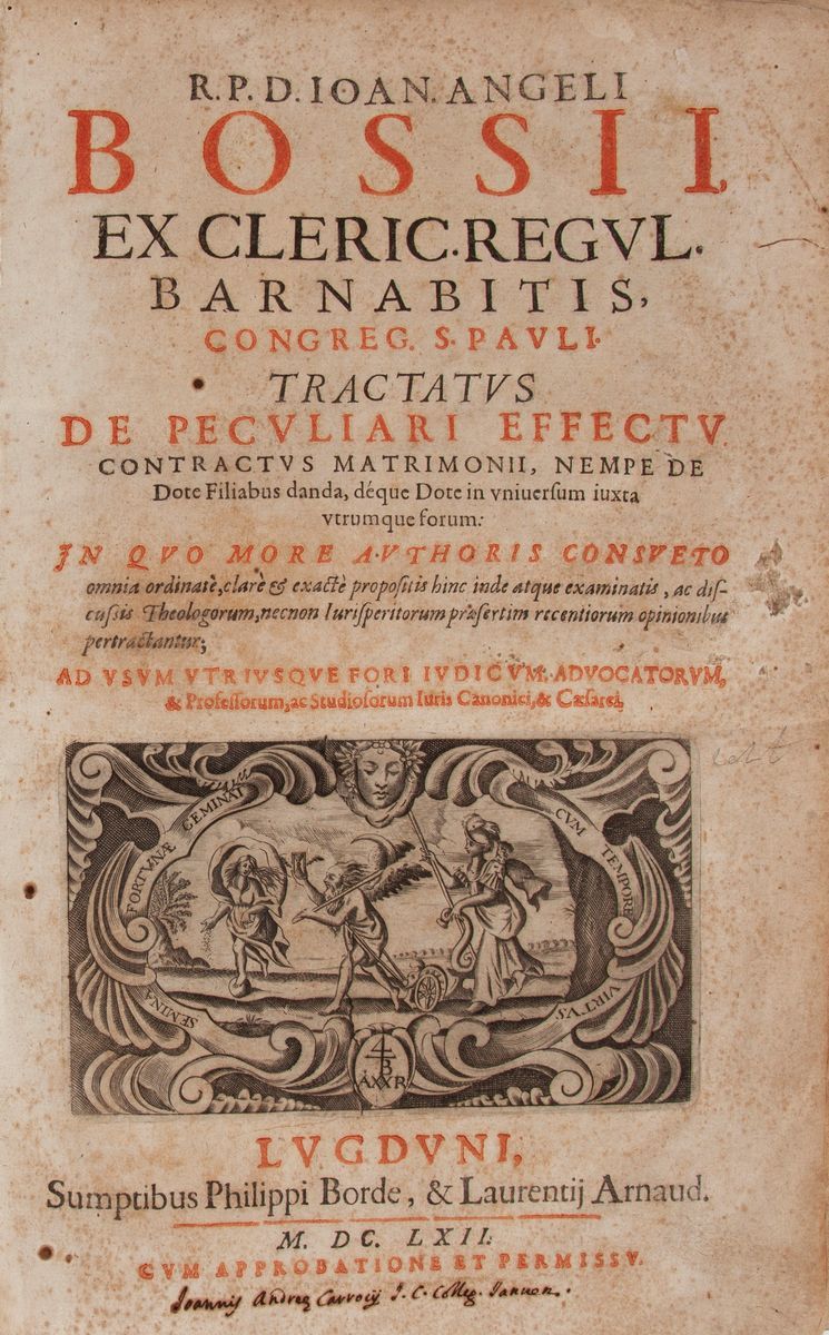 Bossi Giovanni Angelo, Tractatus De Peculiari Effectu Contractus Matrimonii