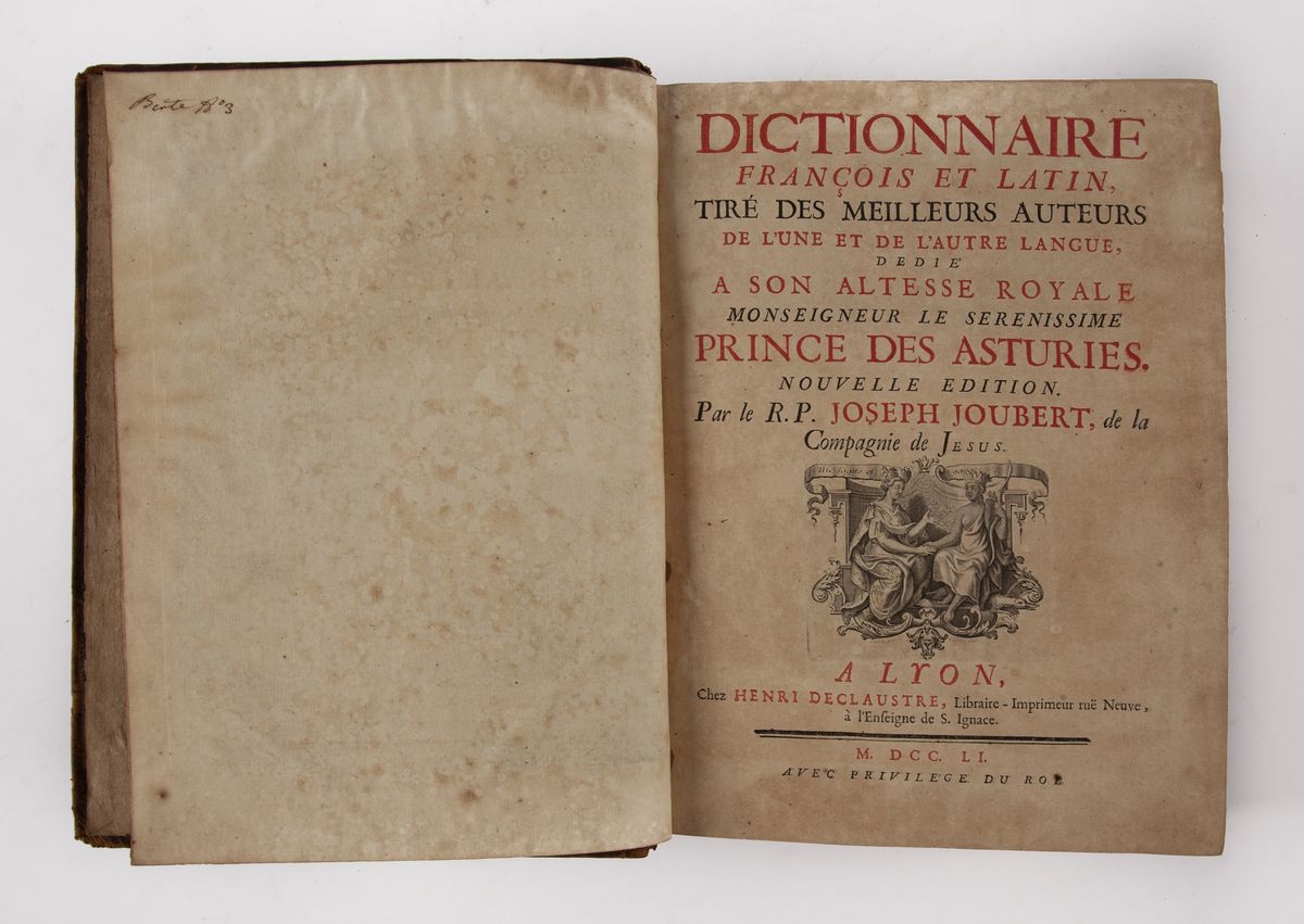 Joseph Joubert, Dictionnaire Francois Et Latin