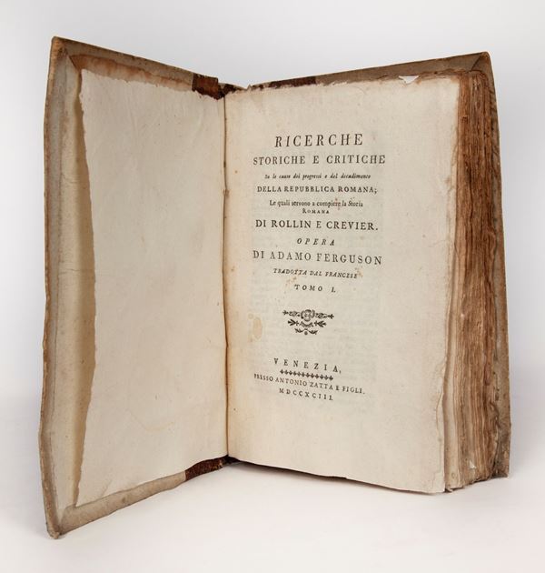 Adamo Ferguson, Ricerche storiche e critiche su le cause dei progressi e del decadimento della Repubblica Romana
