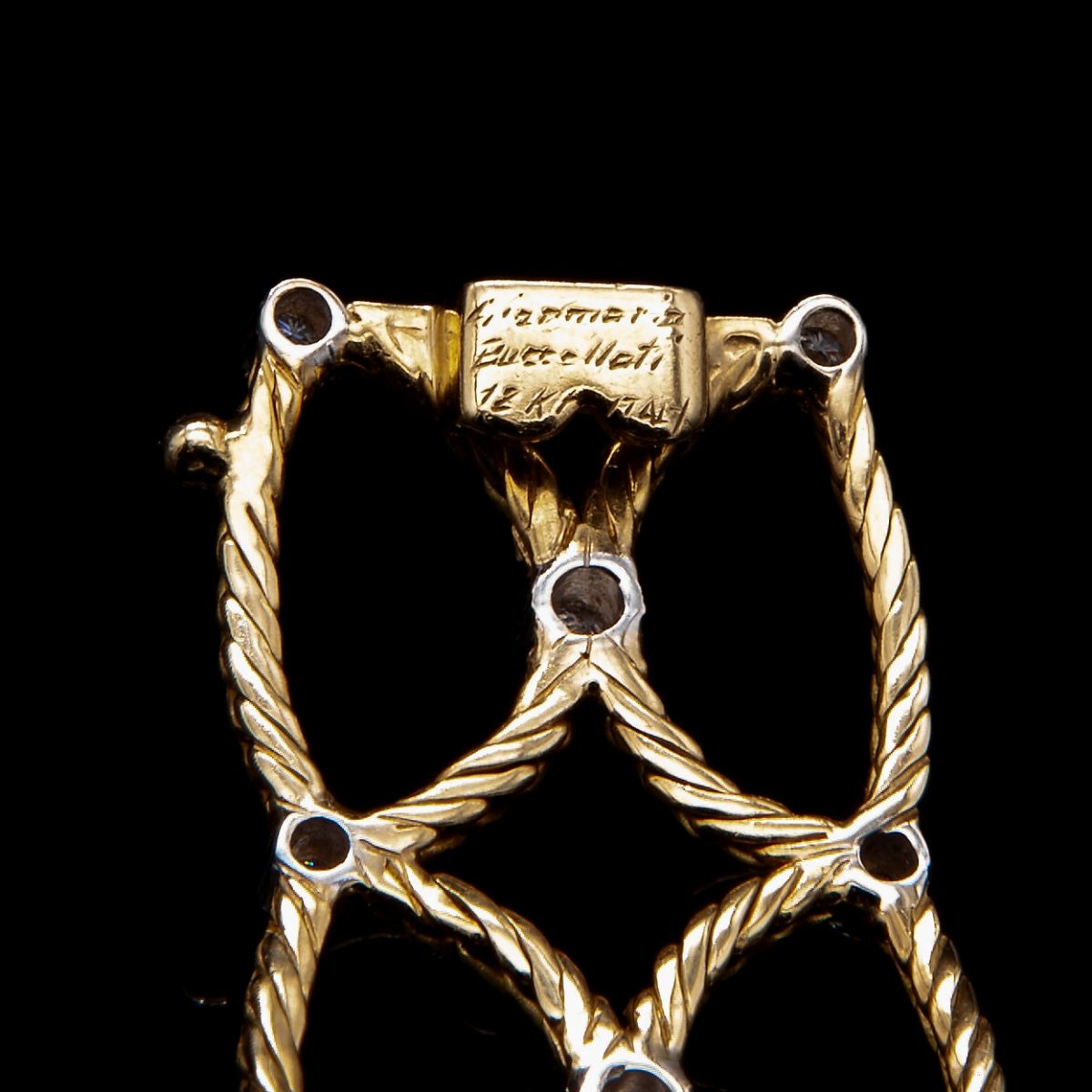 Gianmaria Buccellati, Demi Parure Composta da Bracciale e Coppia di Orecchini in Oro Giallo e Bri...