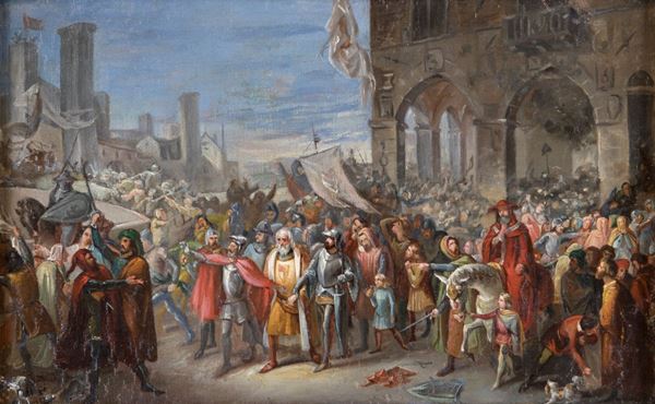 Pittore del XIX secolo - La resa degli anconetani