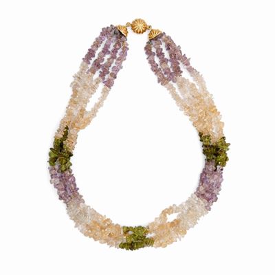 Collana di Tormaline con Chiusura in Oro