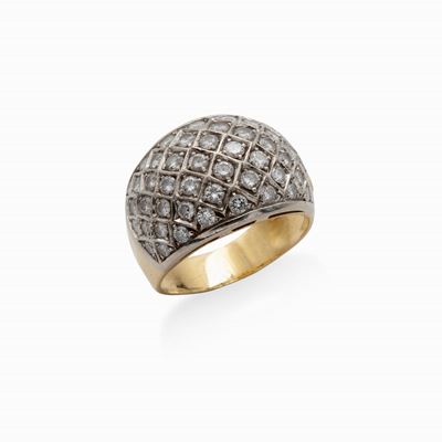 Anello a Fascia in Oro e Brillanti