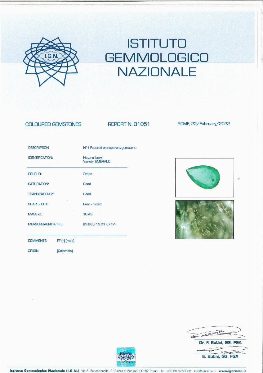 Smeraldo Naturale in Taglio Goccia