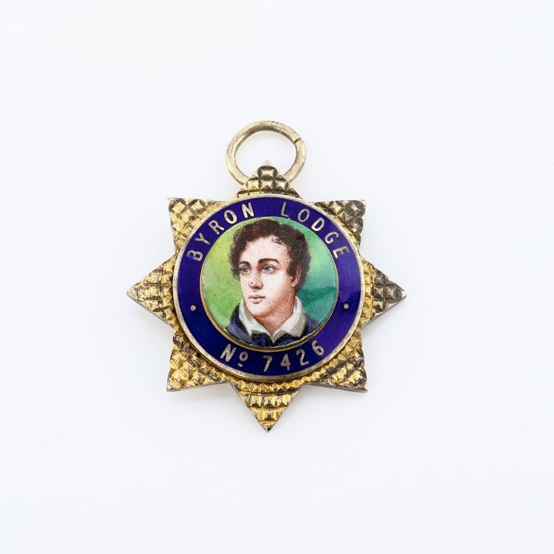 Medaglia della Byron Lodge N° 7426 in Argento Dorato