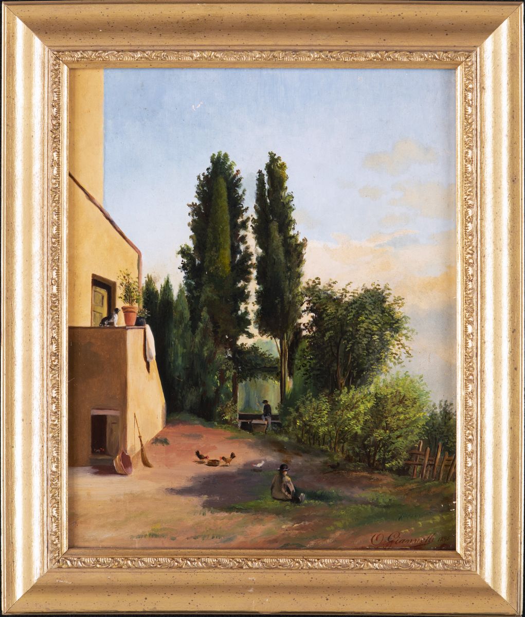 Pittore del XIX Secolo - Paesaggio Toscano