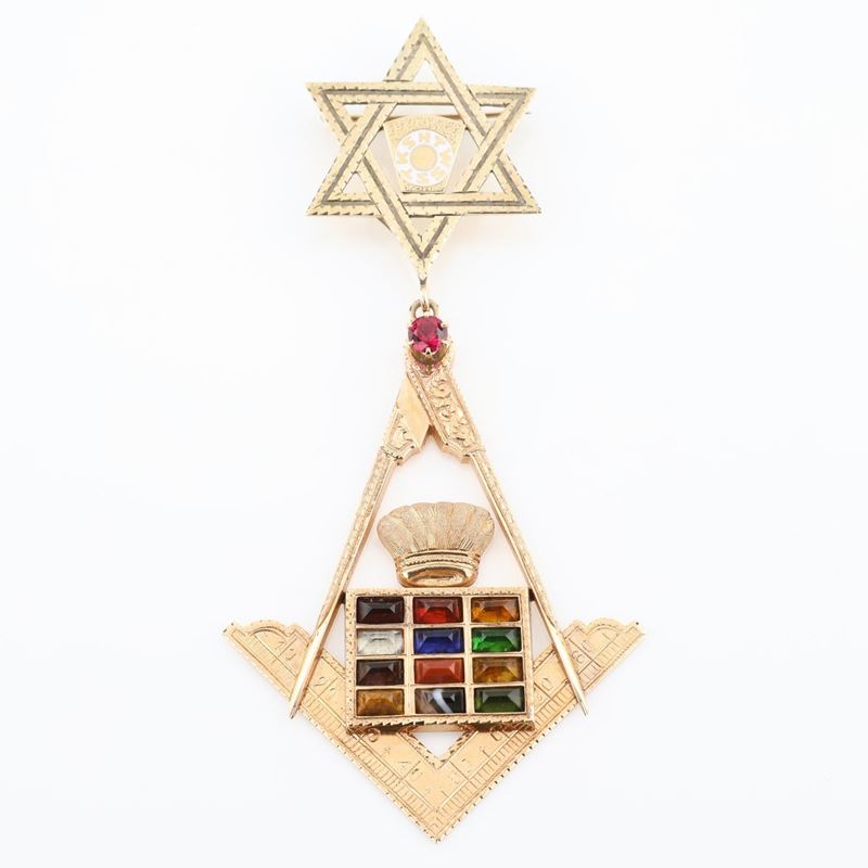 Distintivo in Oro e Pietre Dure Colorate del H.t.w.s.s.t.k.s.