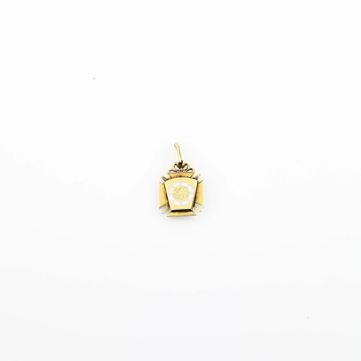 Piccolo Pendente Massonico di Rito Scozzese in Oro 14 Kt e Smalti