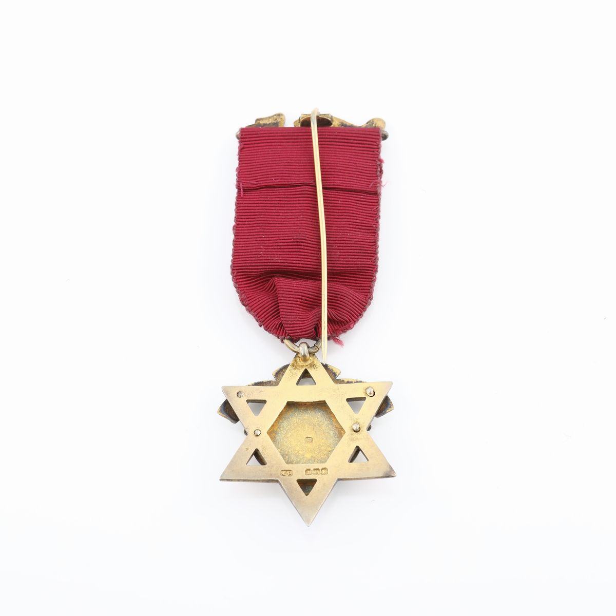 Distintivo con Coccarda e Spilla Dell'alston R.a. Chapter N° 2794 in Argento Dorato e Smalti