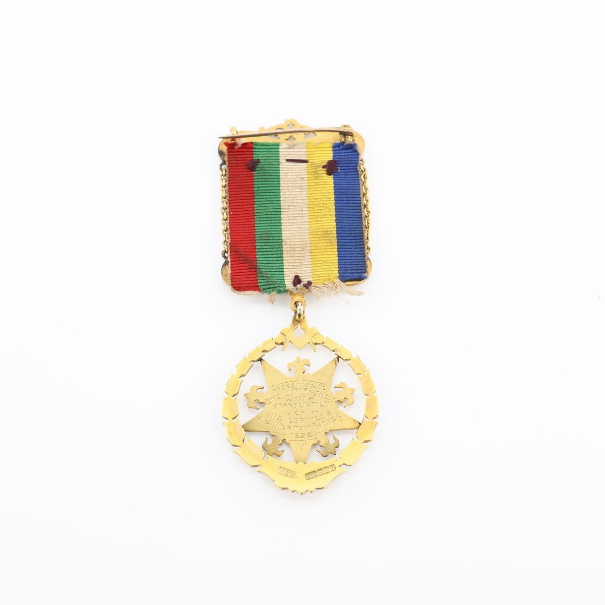 Distintivo con Coccarda e Spilla Dell'order Of The Eastern Star Interamente in Oro 9kt