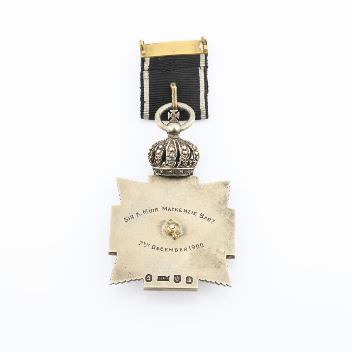 Distintivo con Coccarda di Rito Scozzese 32° Grado in Argento, Argento Dorato e Smalto Rosso