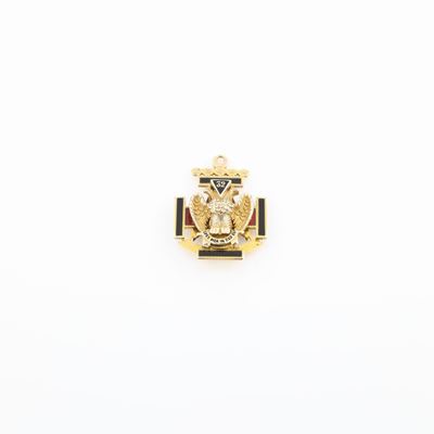 Pendente Massonico di Rito Scozzese 32° Grado in Oro 14 Kt e Smalti
