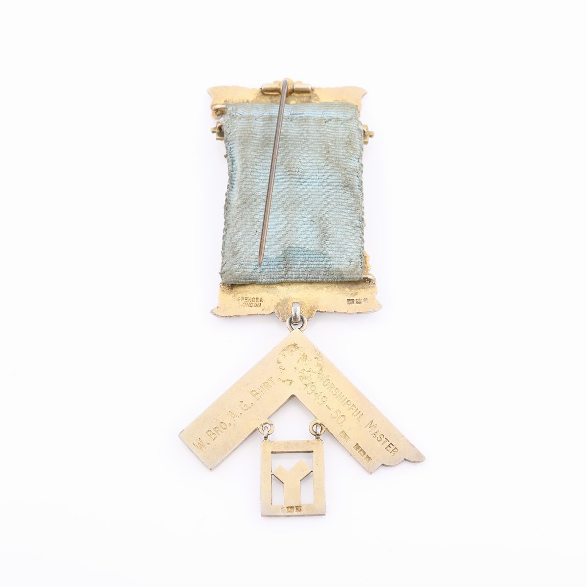 Distintivo con Coccarda e Spilla del Saint Bernard Lodge N° 5361 in Argento Dorato e Smalti