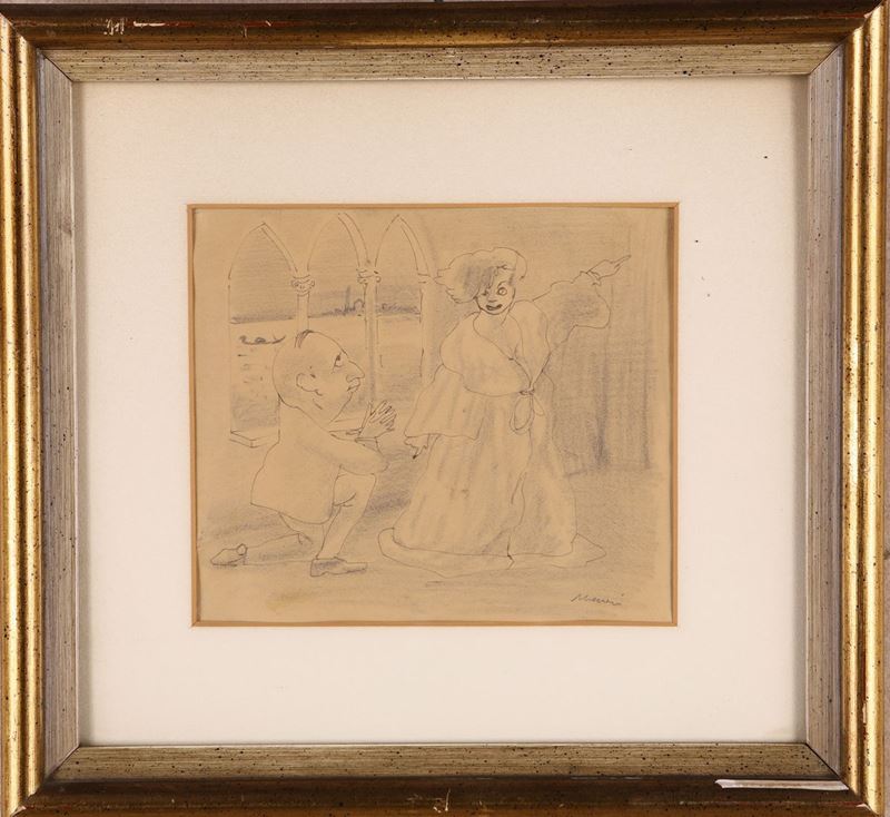 Mino Maccari - De Chirico Chiede il Perdono della Moglie