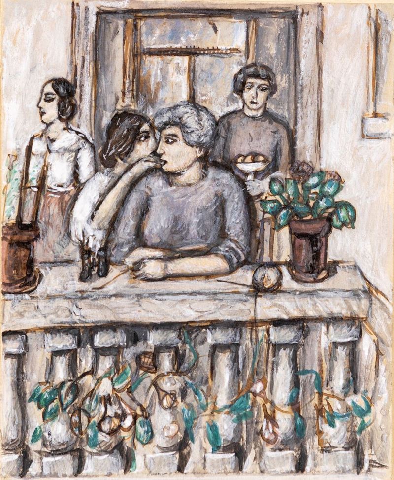 Tullio Garbari - Figure al Balcone