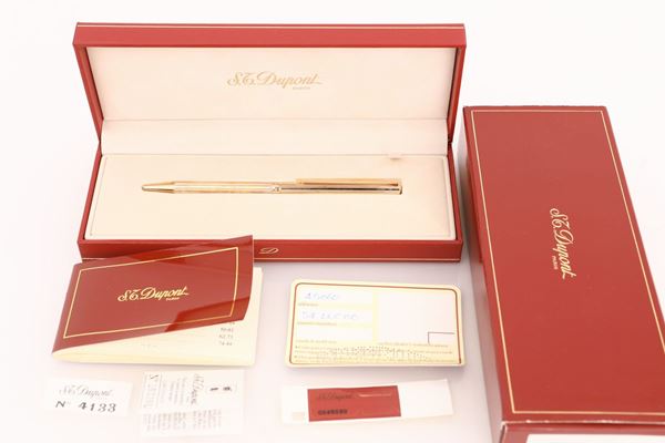 Dupont Stylo Bille, penna a sfera placcata in oro giallo