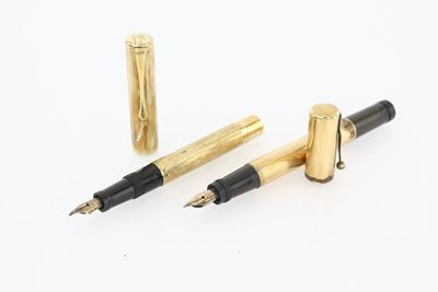 Waterman Ideal Vintage, Due Penna Stilografiche Vintage Placcate in Oro