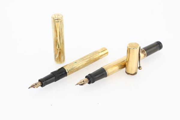 Waterman Ideal Vintage, due penna stilografiche vintage placcate in oro