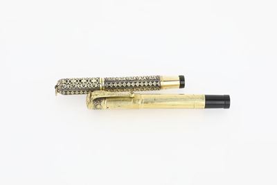 Ma Gus, Penna Stilografica Vintage - Vulcan, Penna Stilografica Vintage Laminate in Oro 18 Kt
