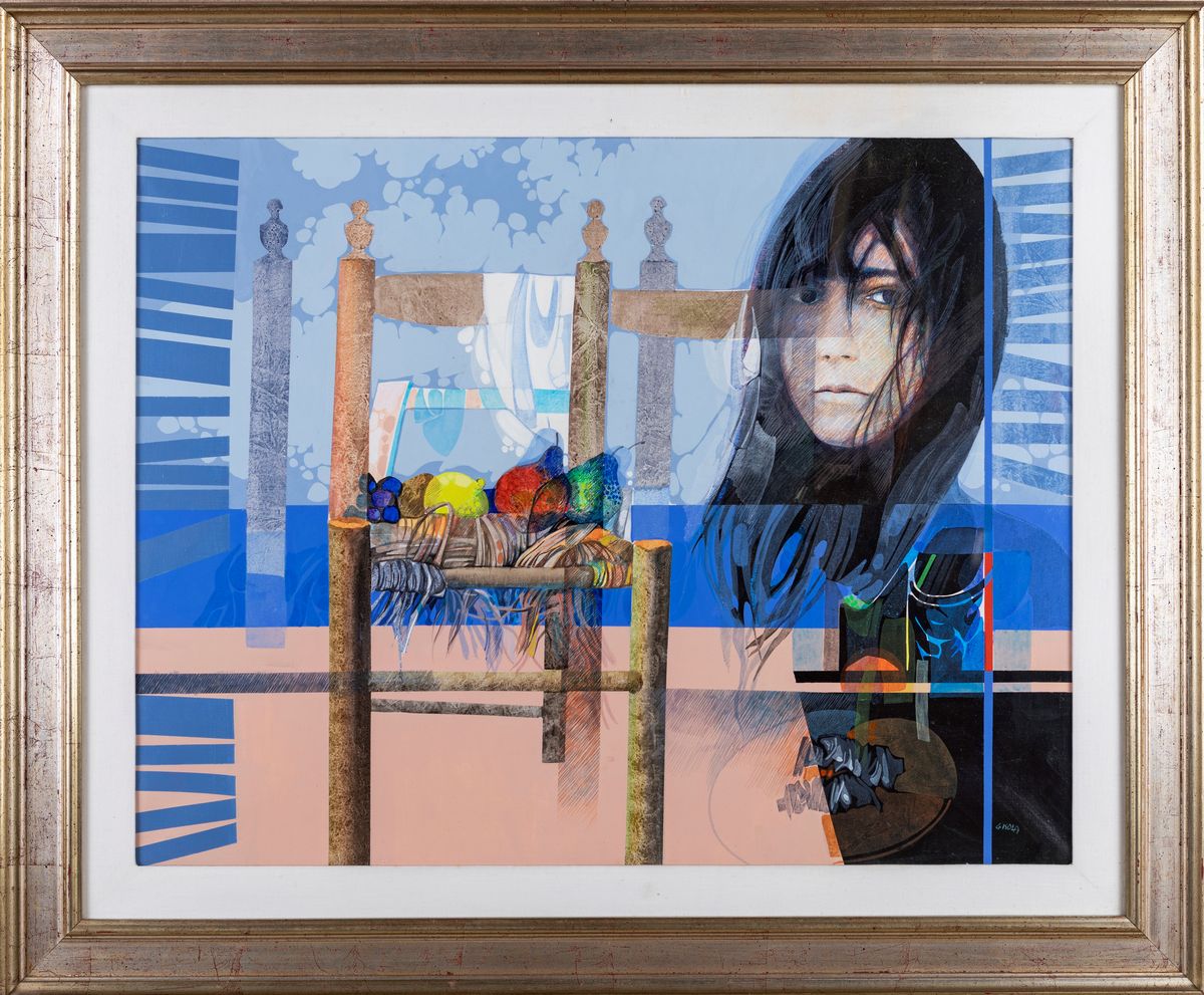 Giancarlo Isola - Mare con Natura Morta e Ritratto di Fanciulla