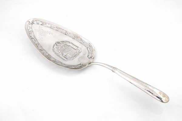 Antico cucchiaio per dolci in argento, 1818