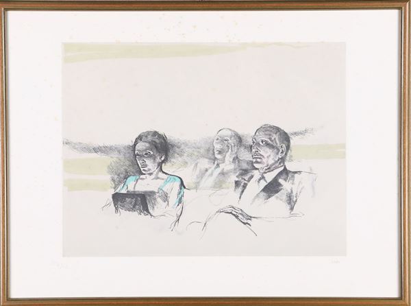 Alberto Sughi : Figure sedute  - Acquaforte/acquatinta - Asta Asta a Tempo - Arte Moderna e Contemporanea - Grafica e Disegni - Casa d'Aste Arcadia
