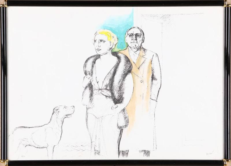 Alberto Sughi - Scena di Interno con Cane