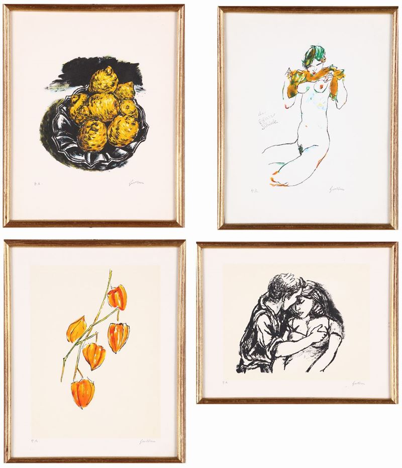 Renato Guttuso - Lotto di 4 Serigrafie