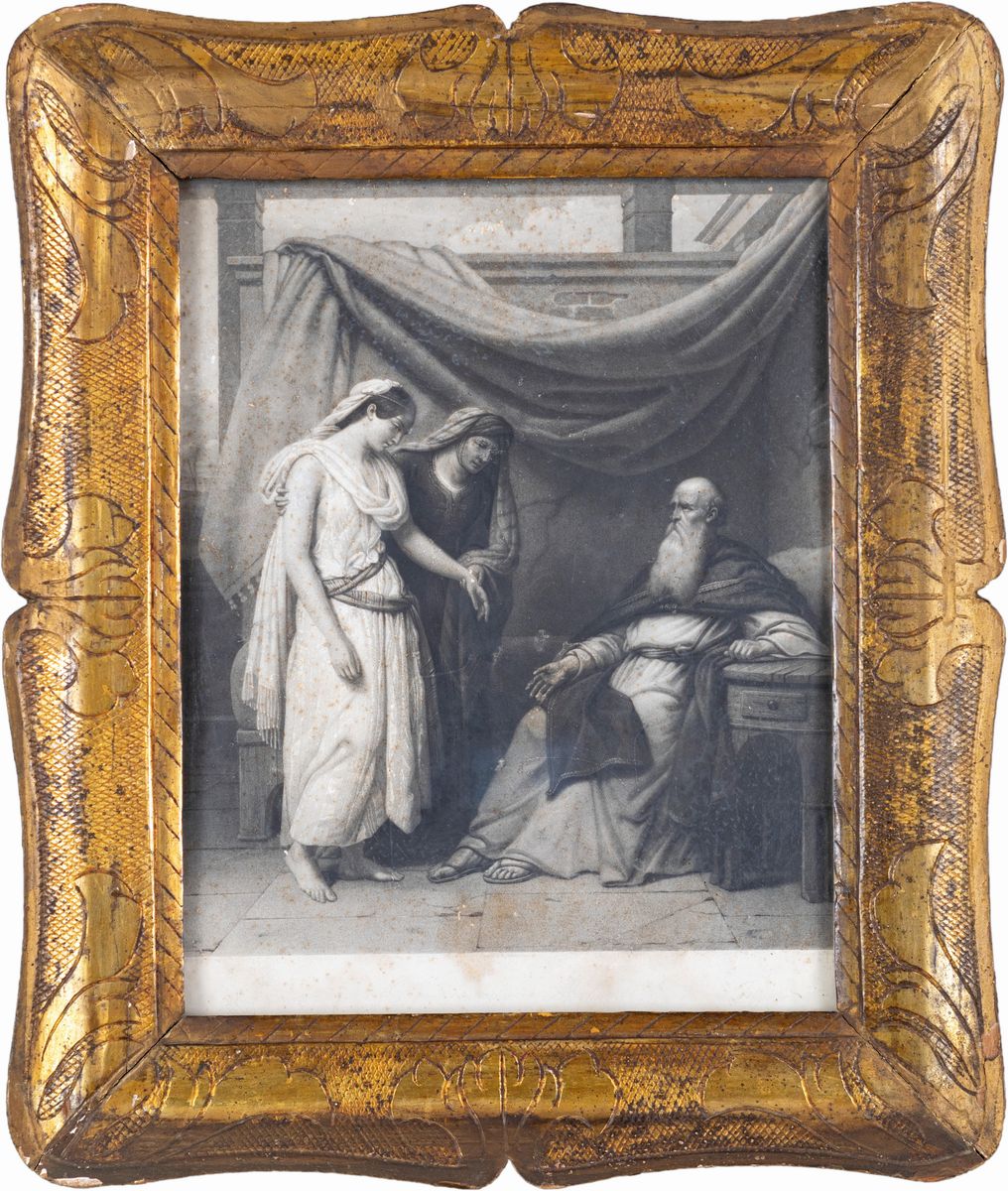 Coppia di Cornici a Guantiera in Legno Dorato, XIX Secolo