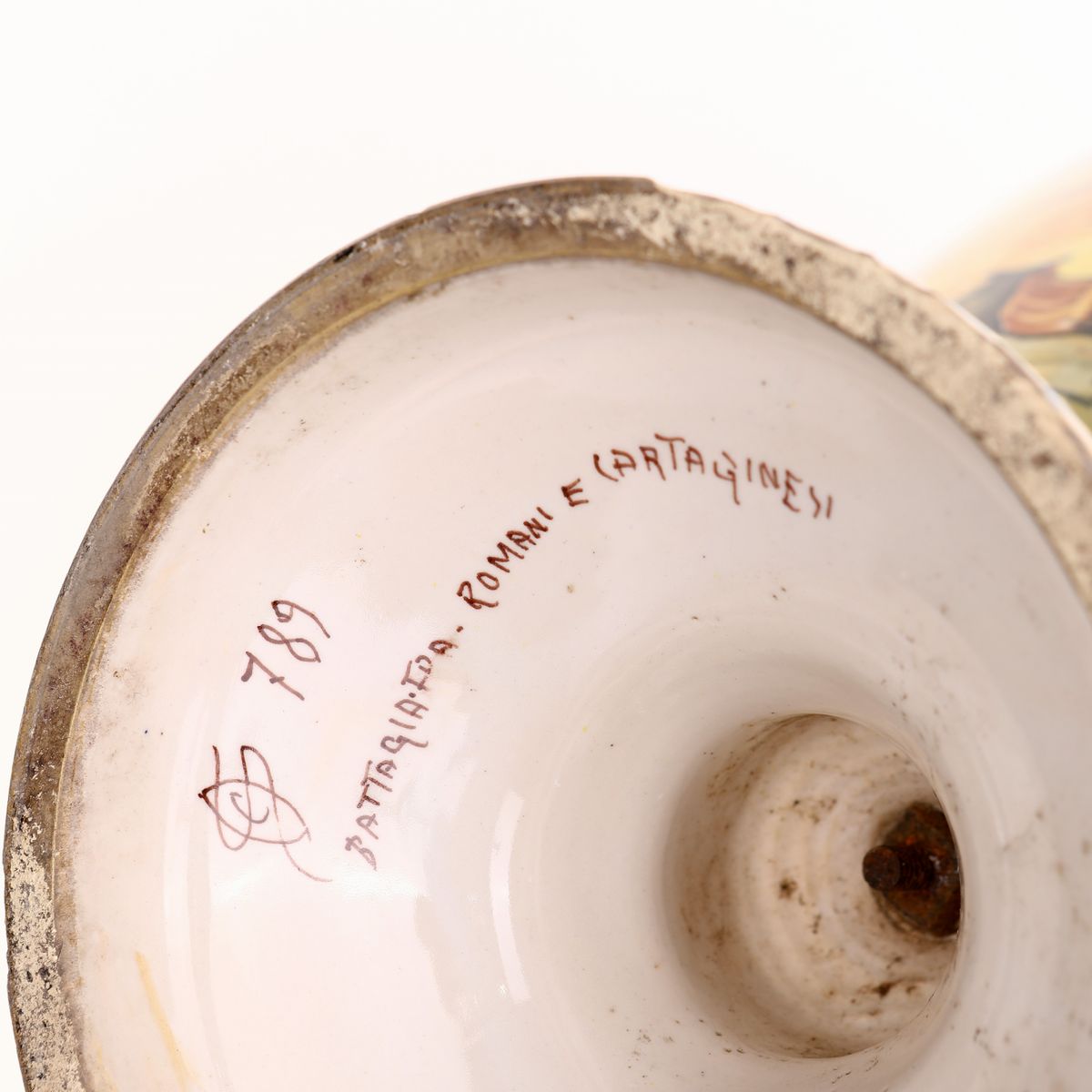 Grande Vaso Ad Anfora in Maiolica Istoriata, Pesaro, XX Secolo