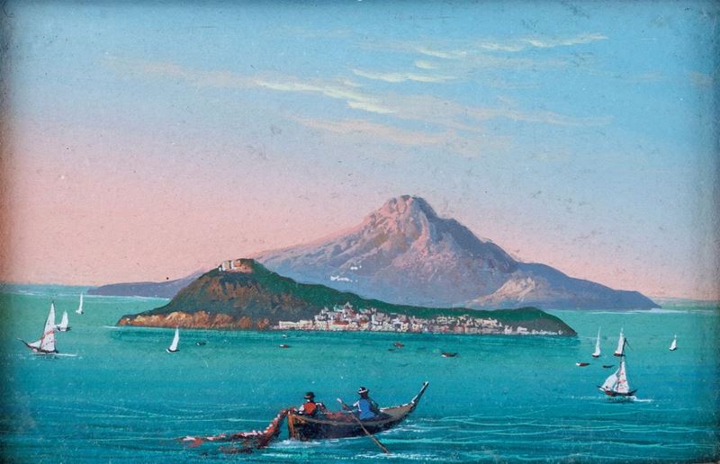 Anonimo del XIX Secolo - Veduta Dell'isola di Procida e Ischia