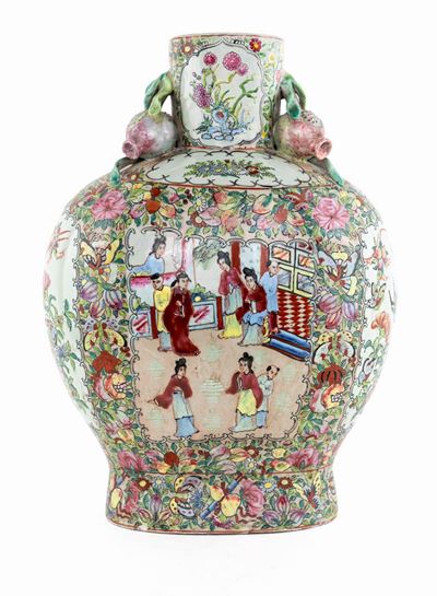 Vaso in Porcellana Policroma, Cina, XIX Secolo