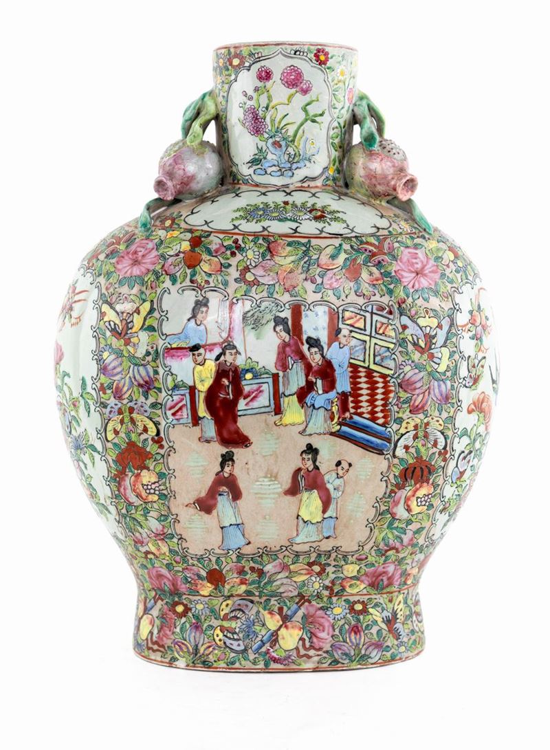 Vaso in Porcellana Policroma, Cina, XIX Secolo