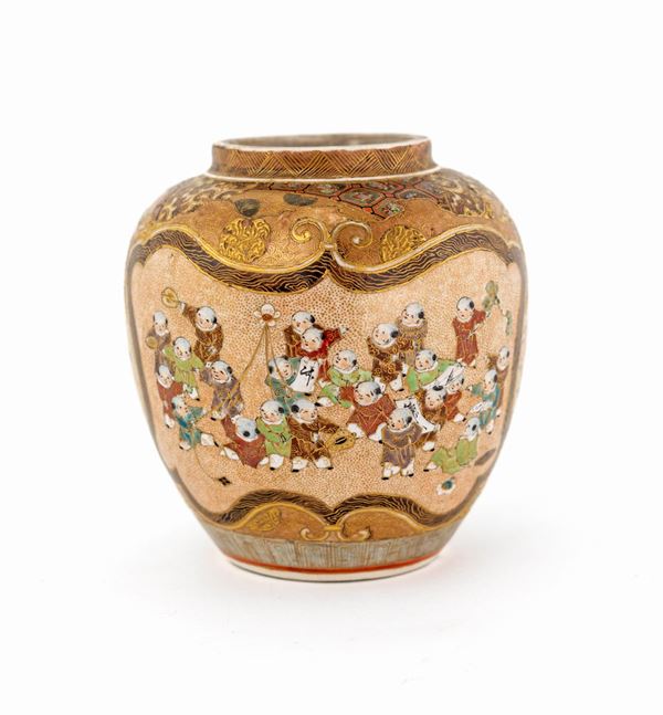 Piccola giara in ceramica Kyoto Satsuma, Giappone