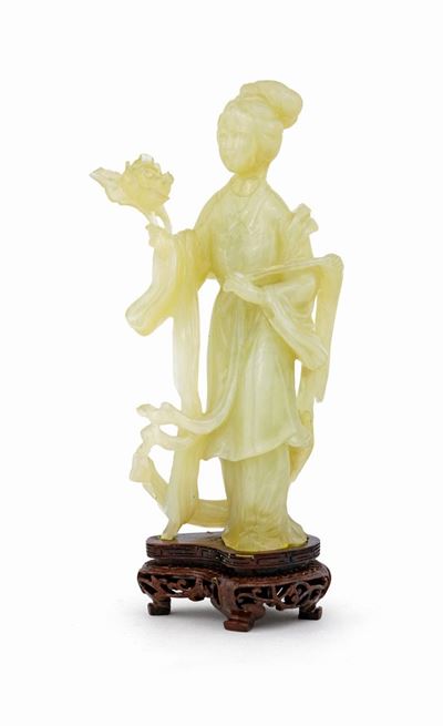 Figura Femminile in Giada, Cina, Dinastia Qing