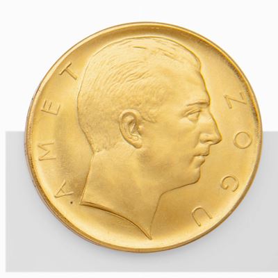 Moneta Albanese di Prova in Oro Giallo Coniata nel 1927