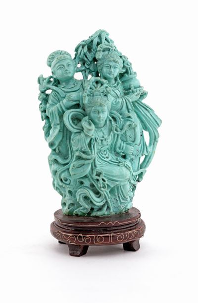 Intaglio in Turchese Impastata, Cina, Fine XIX/inizio XX Secolo