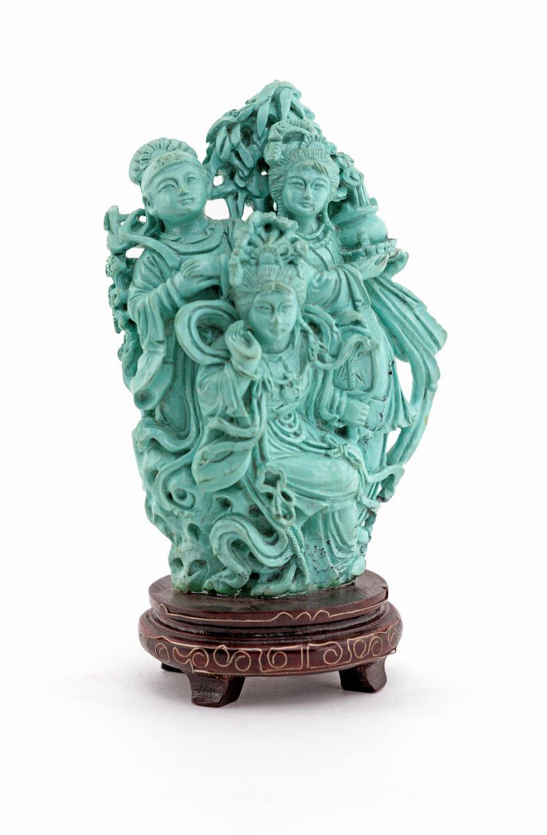 Intaglio in Turchese Impastata, Cina, Fine XIX/inizio XX Secolo